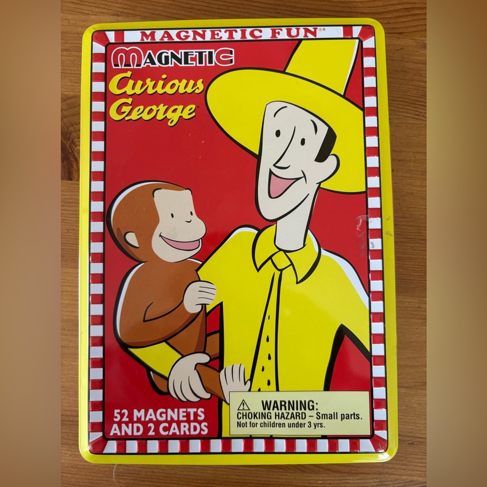 Curious George Magnetic Fun. 
Missing 9 Magnets and Cards. Nice Collection Item